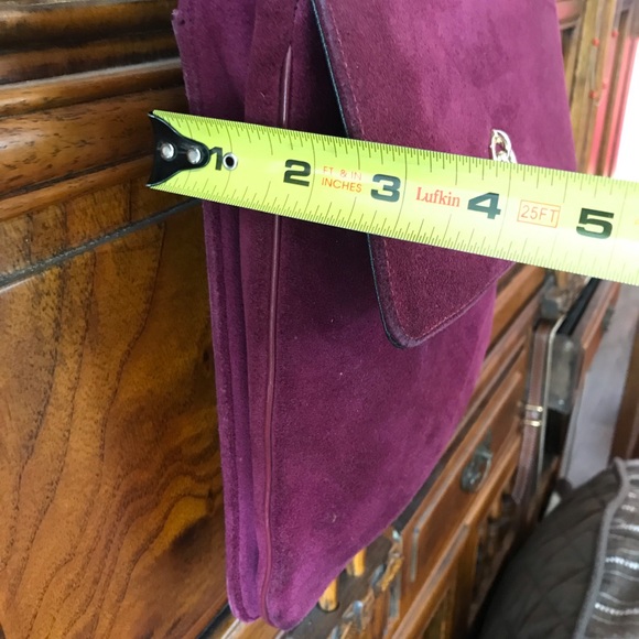 Vintage Suede Dark Plum Crossbody/Shoulder bag Made in Canada - Picture 11 of 16
